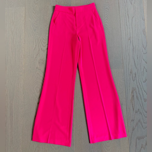 Alice + Olivia Pants - Alice & Olivia Dylan Fuchsia Wide Leg Trousers in Wild Pink